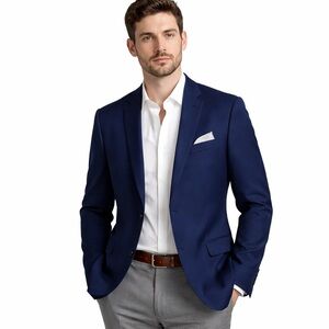 Zara Man Wool Blazer Size 38 Navy Blue